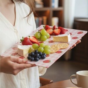 Strawberry Glass Cutting Board 15”x12”